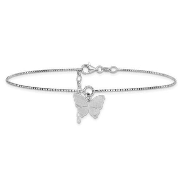 Leslie's Sterling Silver Butterfly Anklet - Picture 3 of 5